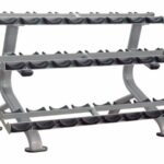 Impulse IT7012 3 Tier Dumbbell Rack Round Dumbbells e1524659974907