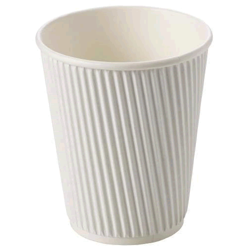 hot cup ribbed white